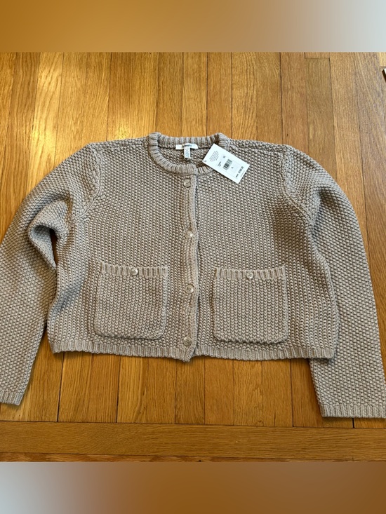 Splendid Sweaters - Splendid Angelica Cardigan Tan  cotton blend cropped preppy Chanel vibe